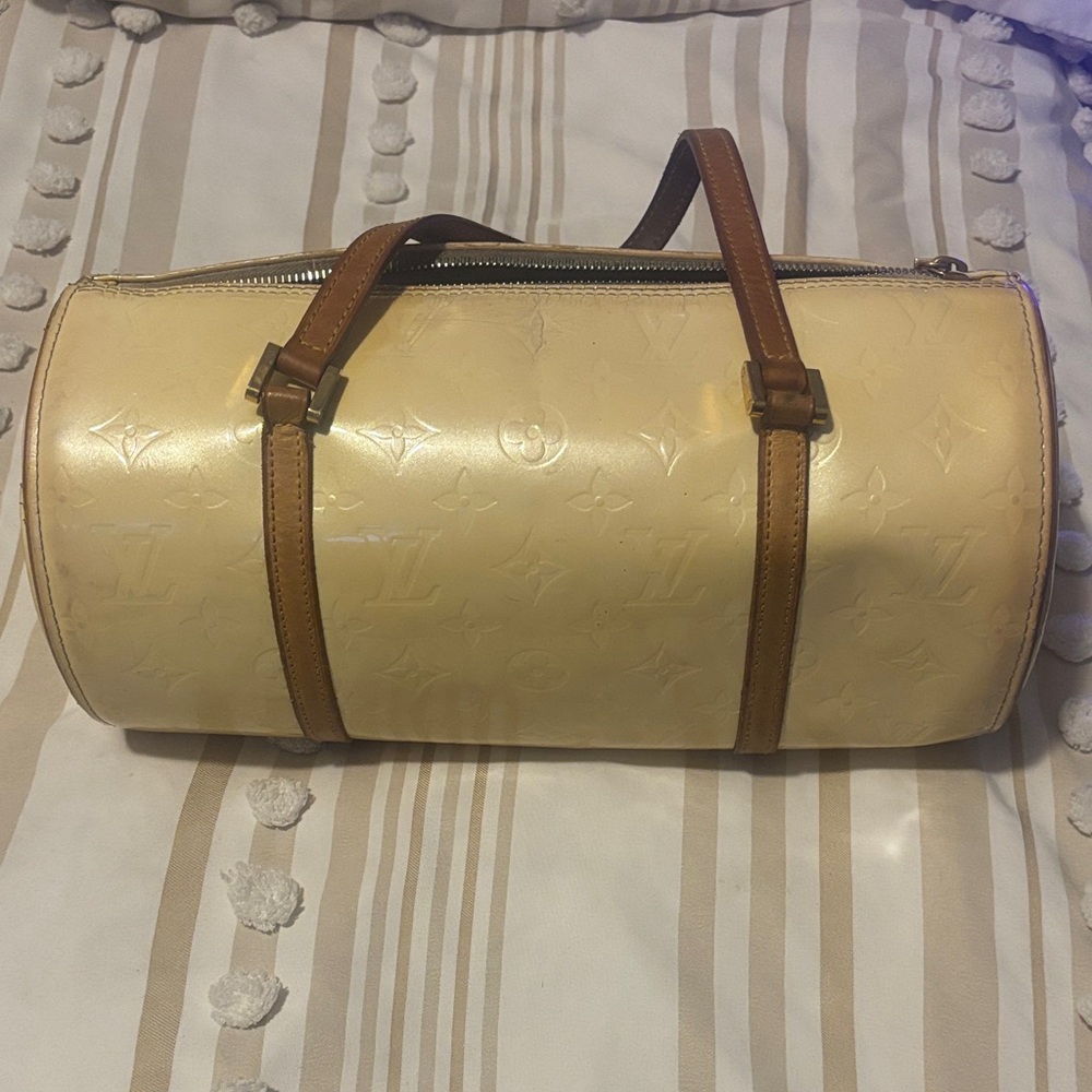 Louis Vuitton Tan and Brown Duffel Bag